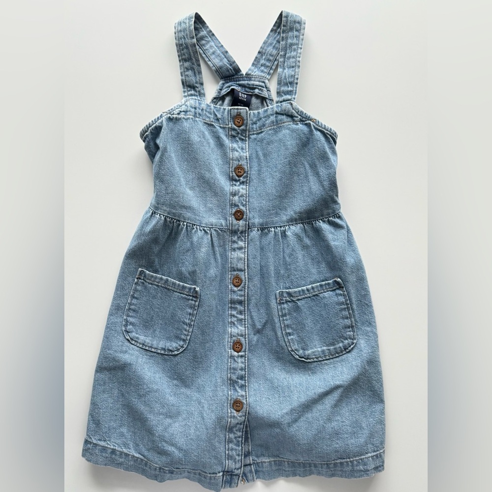 GAP Blue Casual Denim Button Down Dress Girl XS